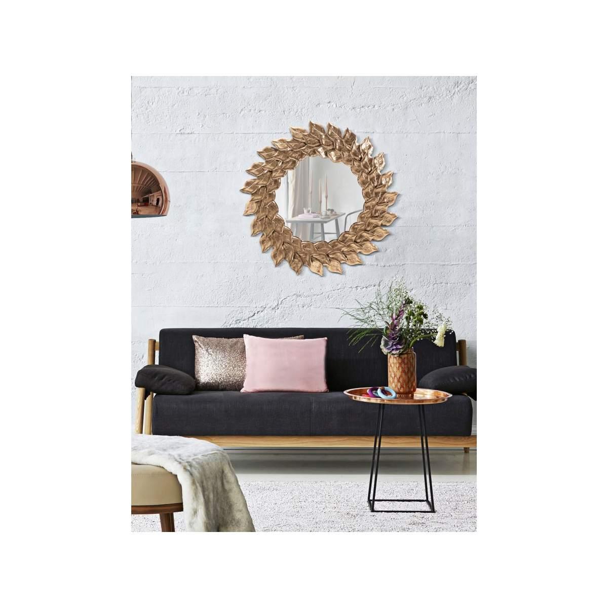 Specchio da muro glam petal rame
