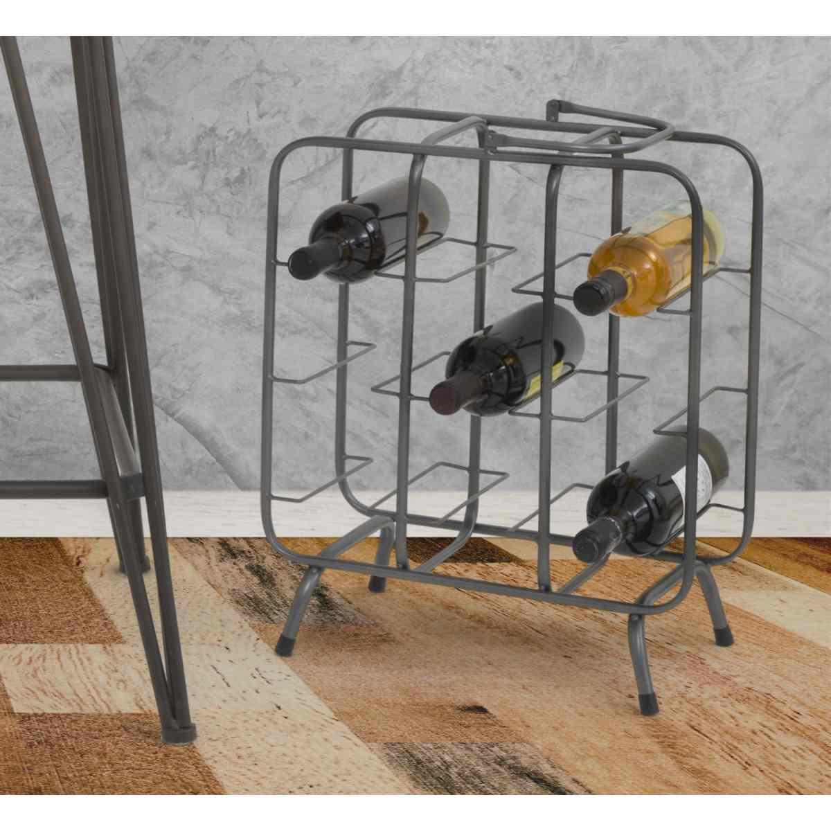 Porta Bottiglie Rack Quadrato 9 Posti cm.40x23x47,5