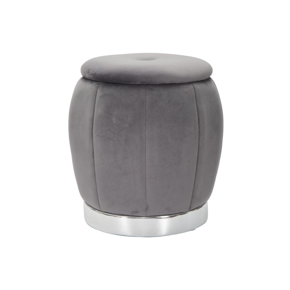 Pouf contenitore paris grigio silver