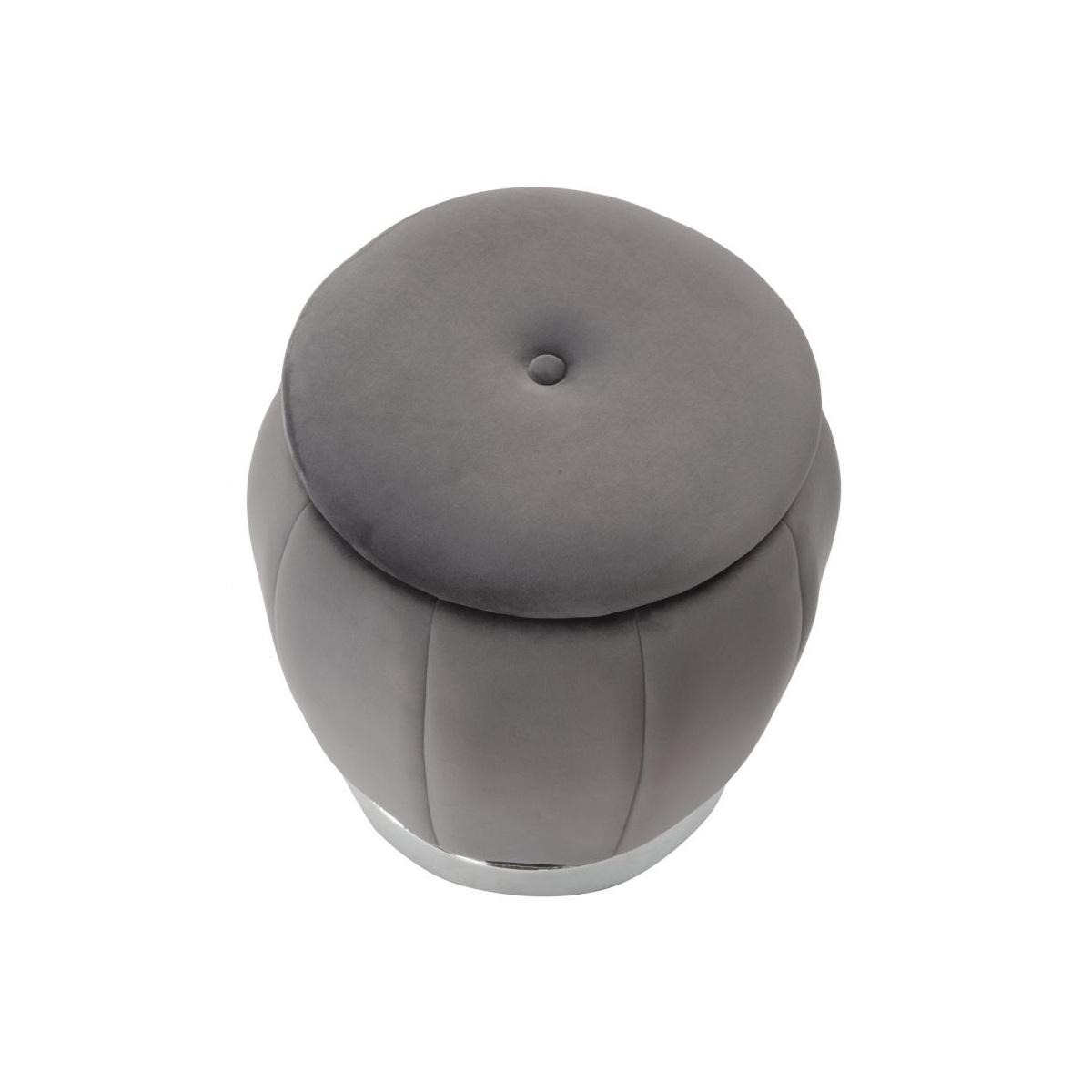 Pouf contenitore paris grigio silver