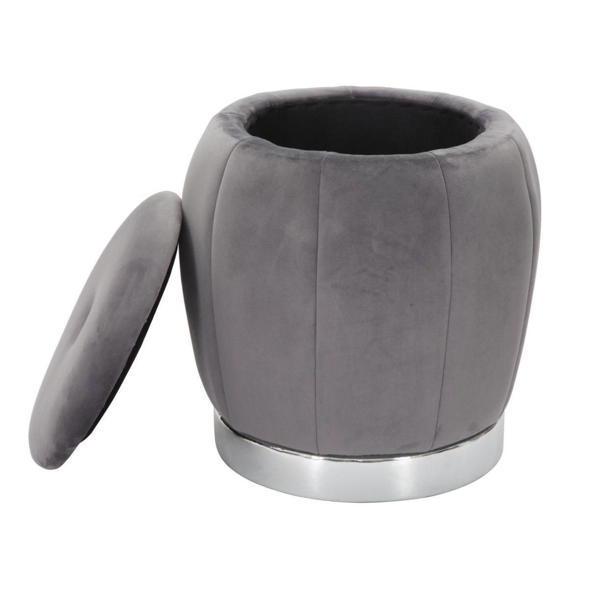 Pouf contenitore paris grigio silver