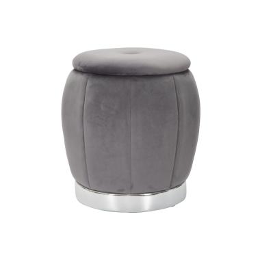 Pouf contenitore paris grigio silver