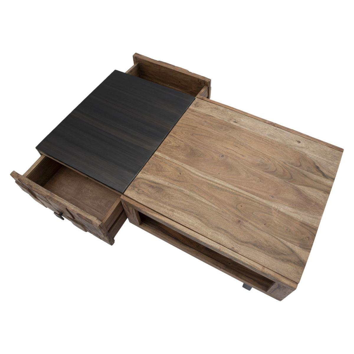 Tavolo da caffe ret mumbai legno di acacia nilotica 110 x 60 x 43 cm