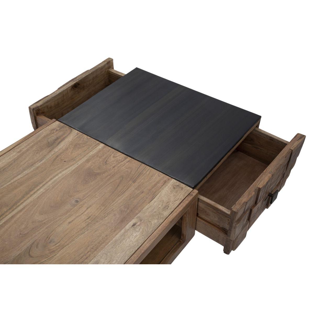 Tavolo da caffe ret mumbai legno di acacia nilotica 110 x 60 x 43 cm