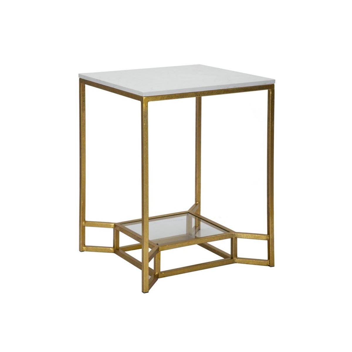 Tavolinetto double marble 47 x 47 x 60 cm