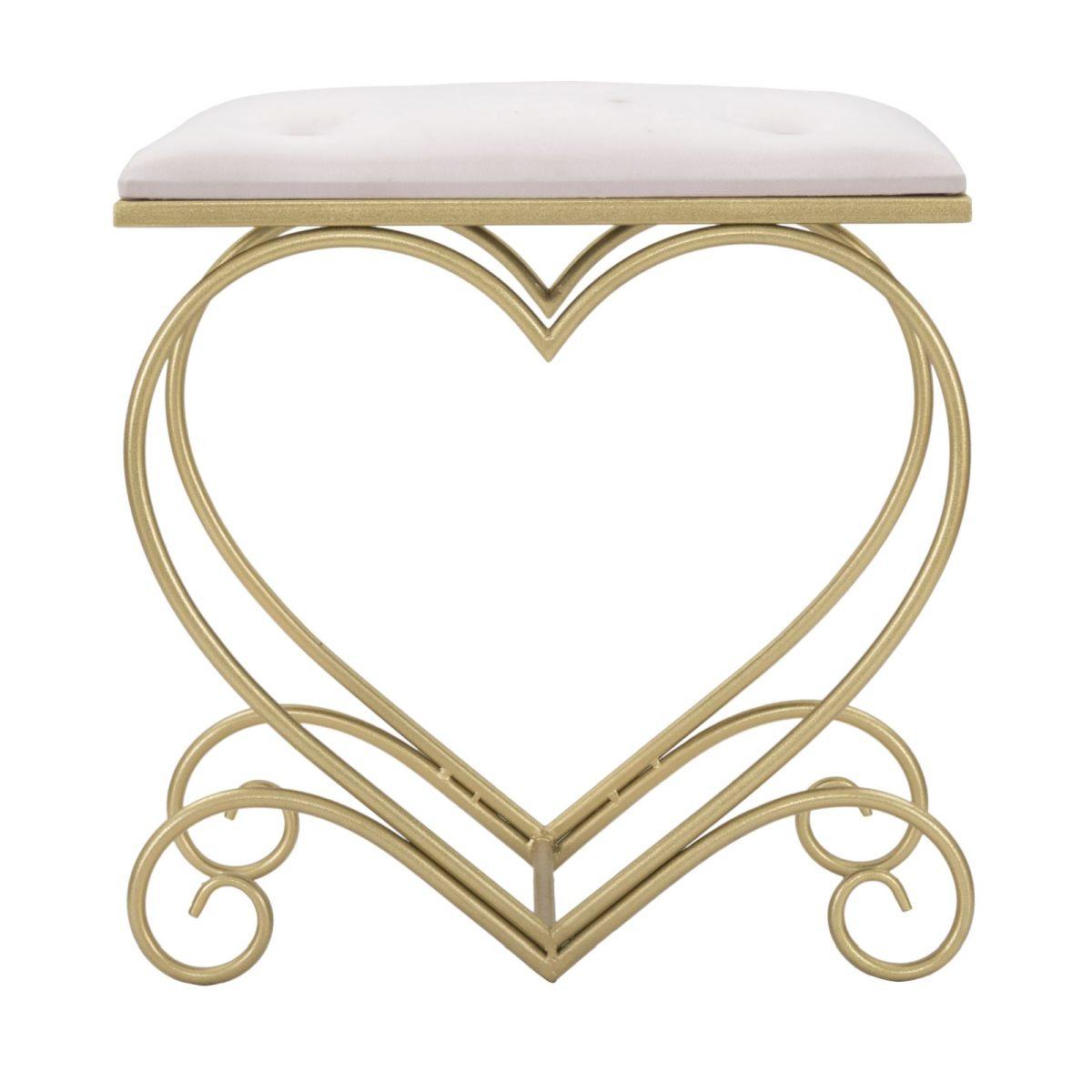 Sgabello heart rosa 50 x 37,5 x 51,5 cm
