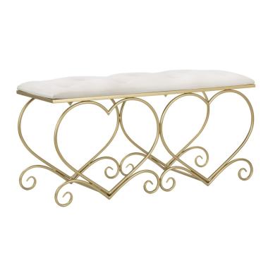 Panca heart crema 105 x 37,5 x 51,5 cm
