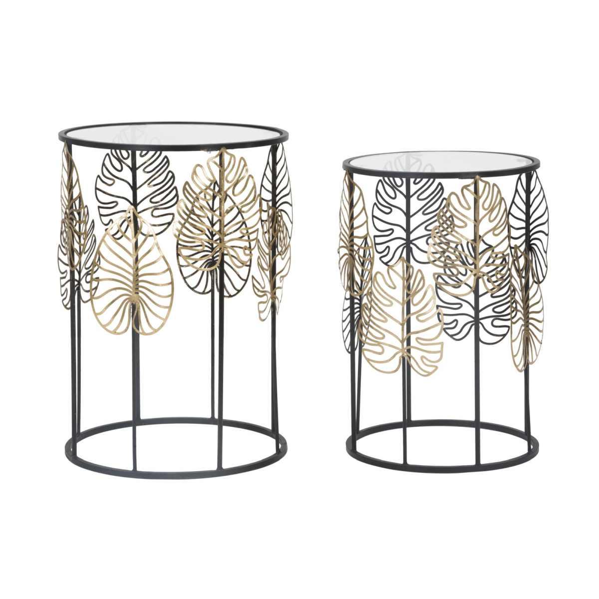Tavolinetti foglie glam coppia