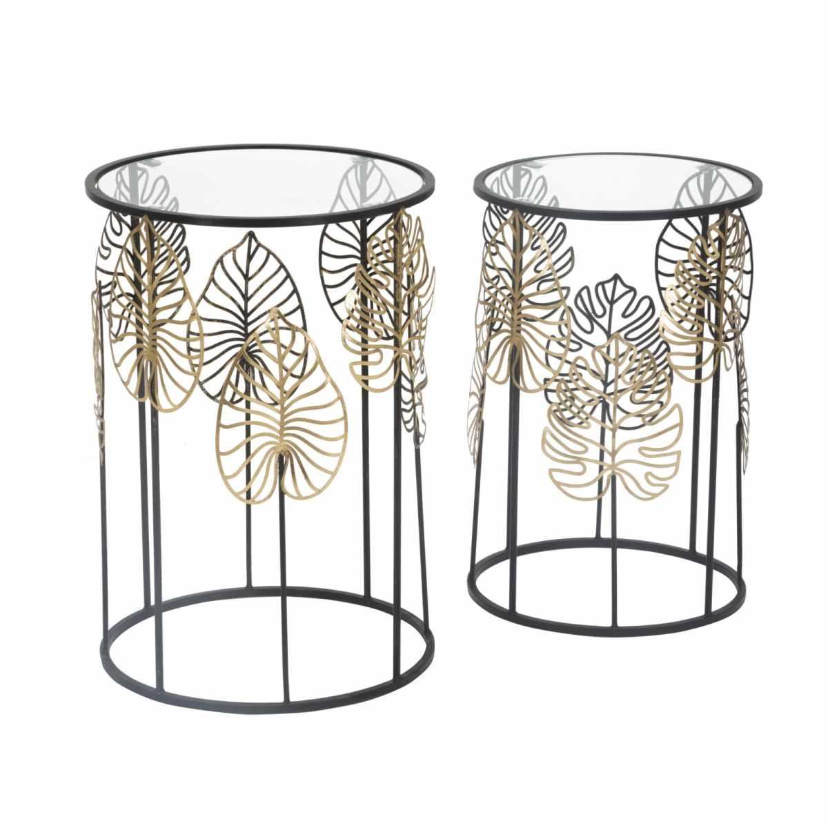 Tavolinetti foglie glam coppia