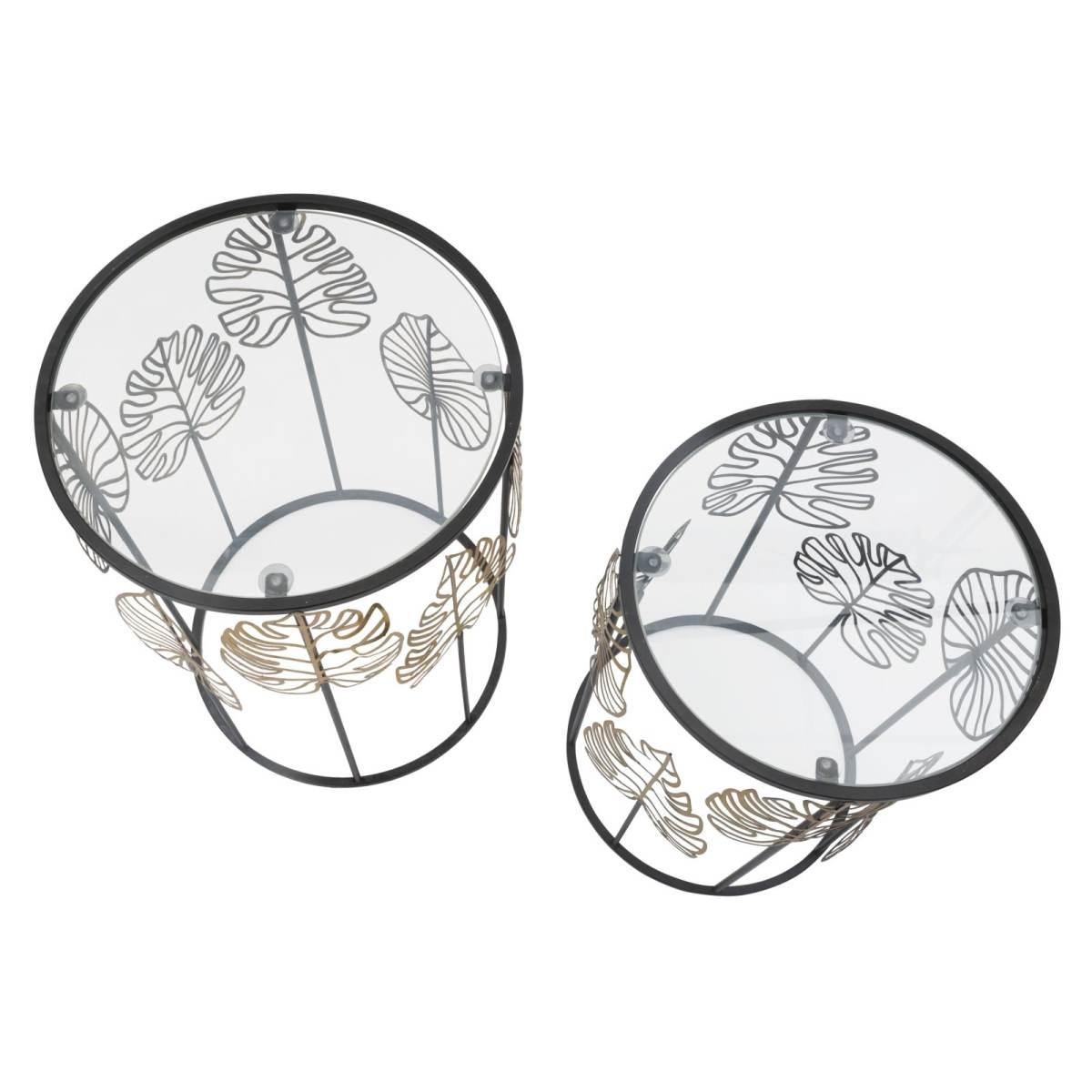 Tavolinetti foglie glam coppia