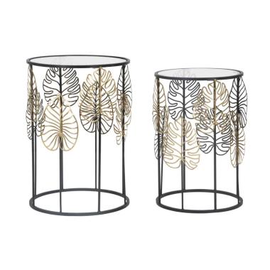 Tavolinetti foglie glam coppia