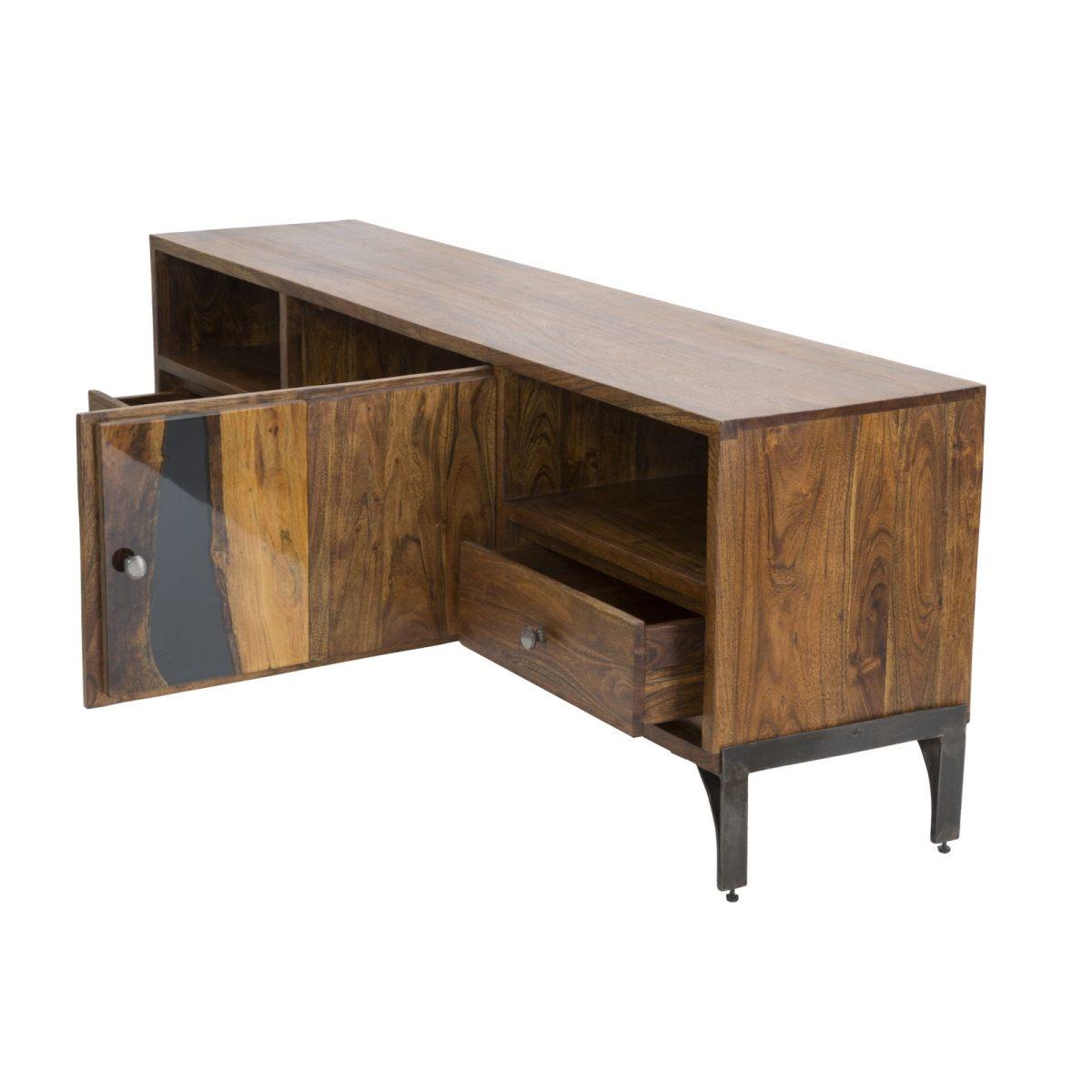 Porta tv mustang legno di acacia nilotica 175 x 40 x 60 cm