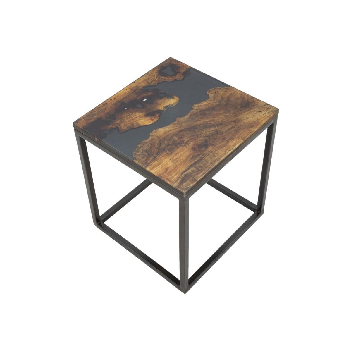 Tavolo da caffe mustang quadrato legno di acacia nilotica 40 x 40 x 45 cm