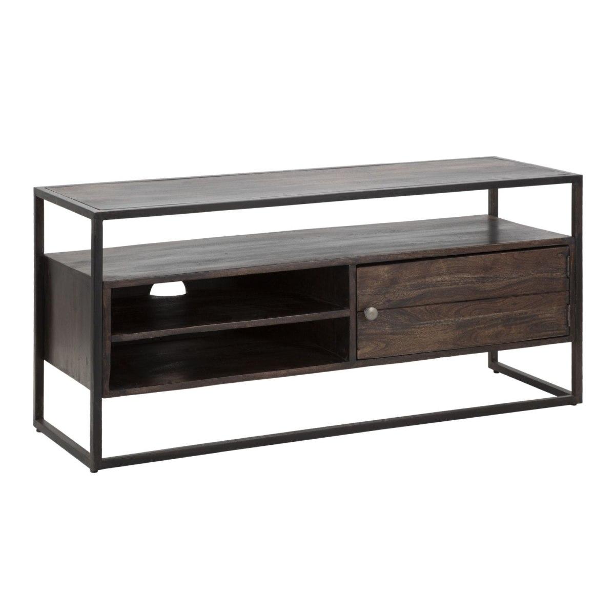 Porta tv burn legno di acacia nilotica 120 x 40 x 55 cm