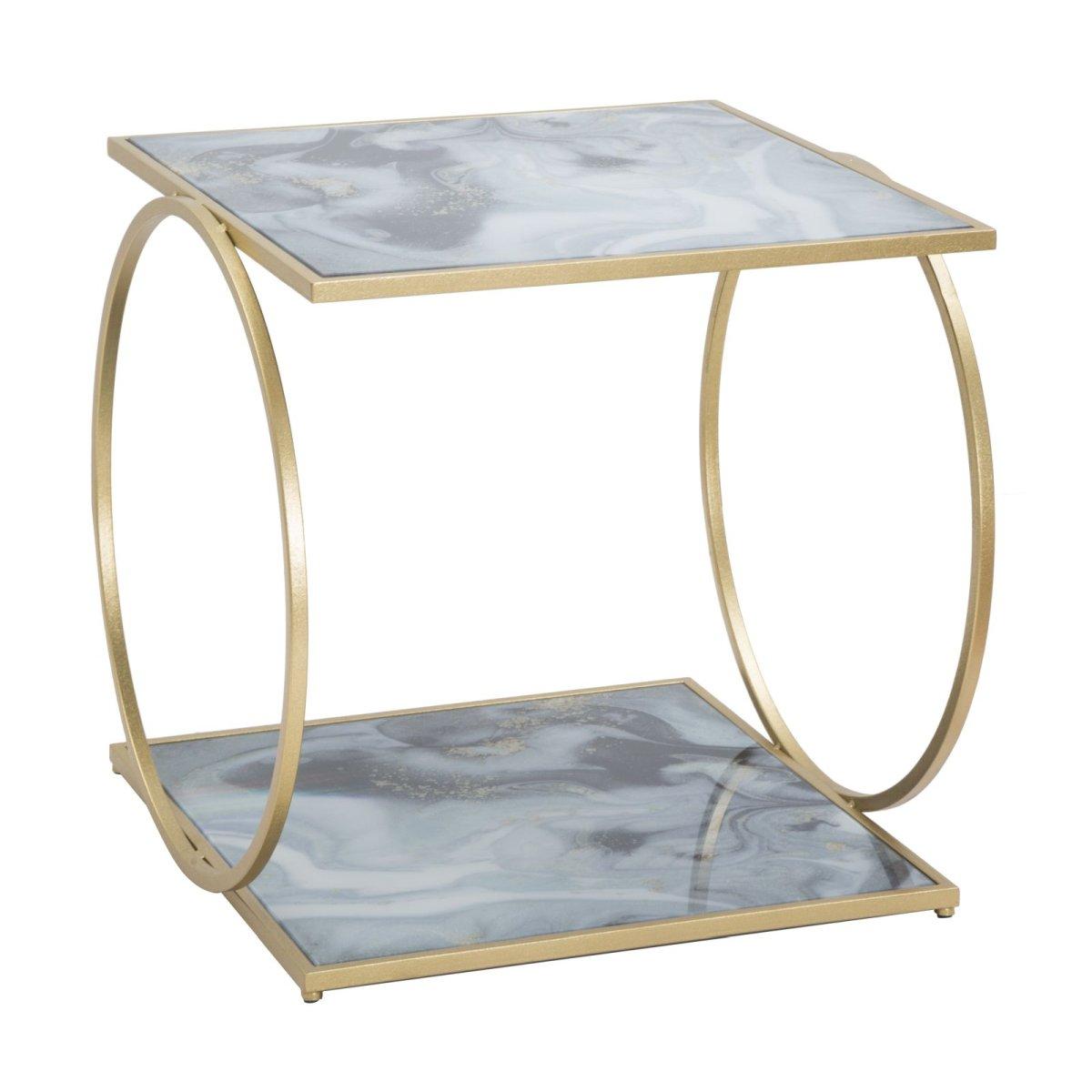 Tavolinetto glam 2 level 52,5 x 50 x 51 cm