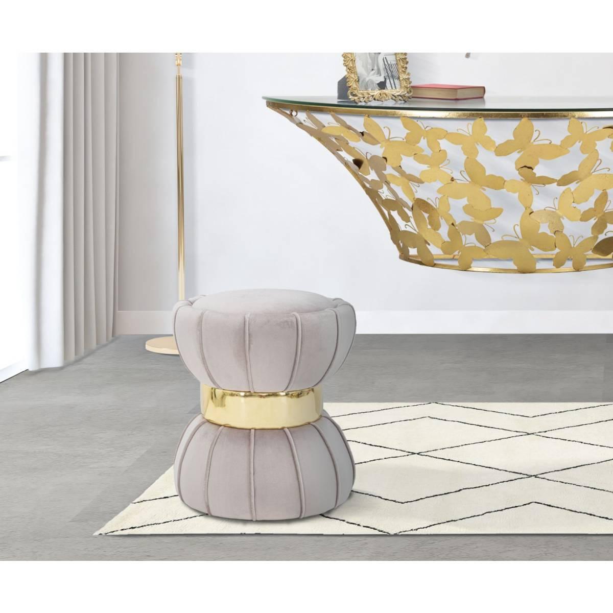 Sgabello flower grigio