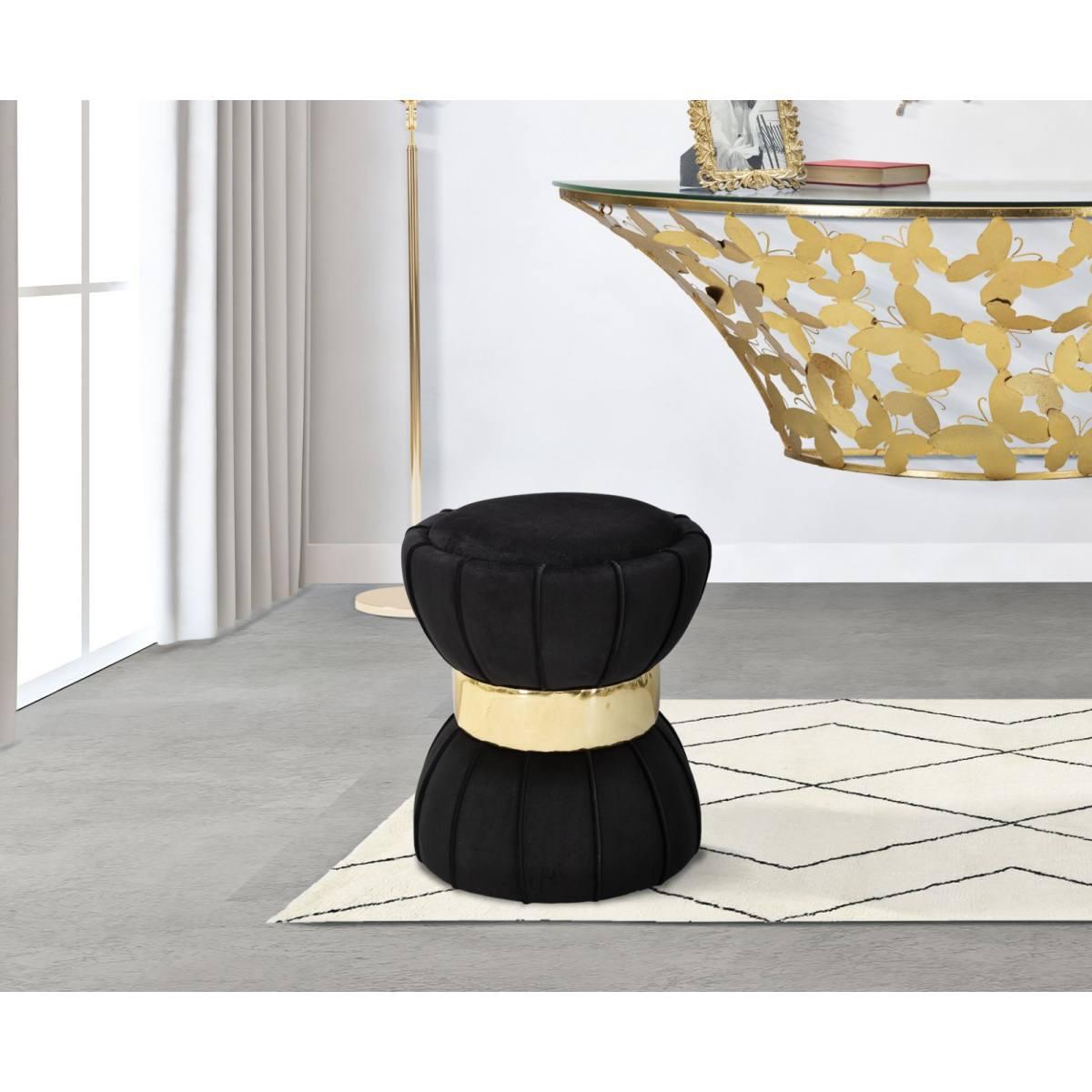 Sgabello flower nero