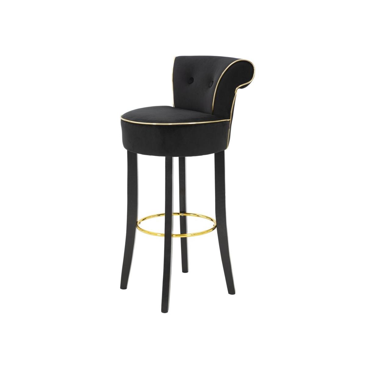 Sgabello bar luxy nero altezza seduta 46 x 48 x 96 cm