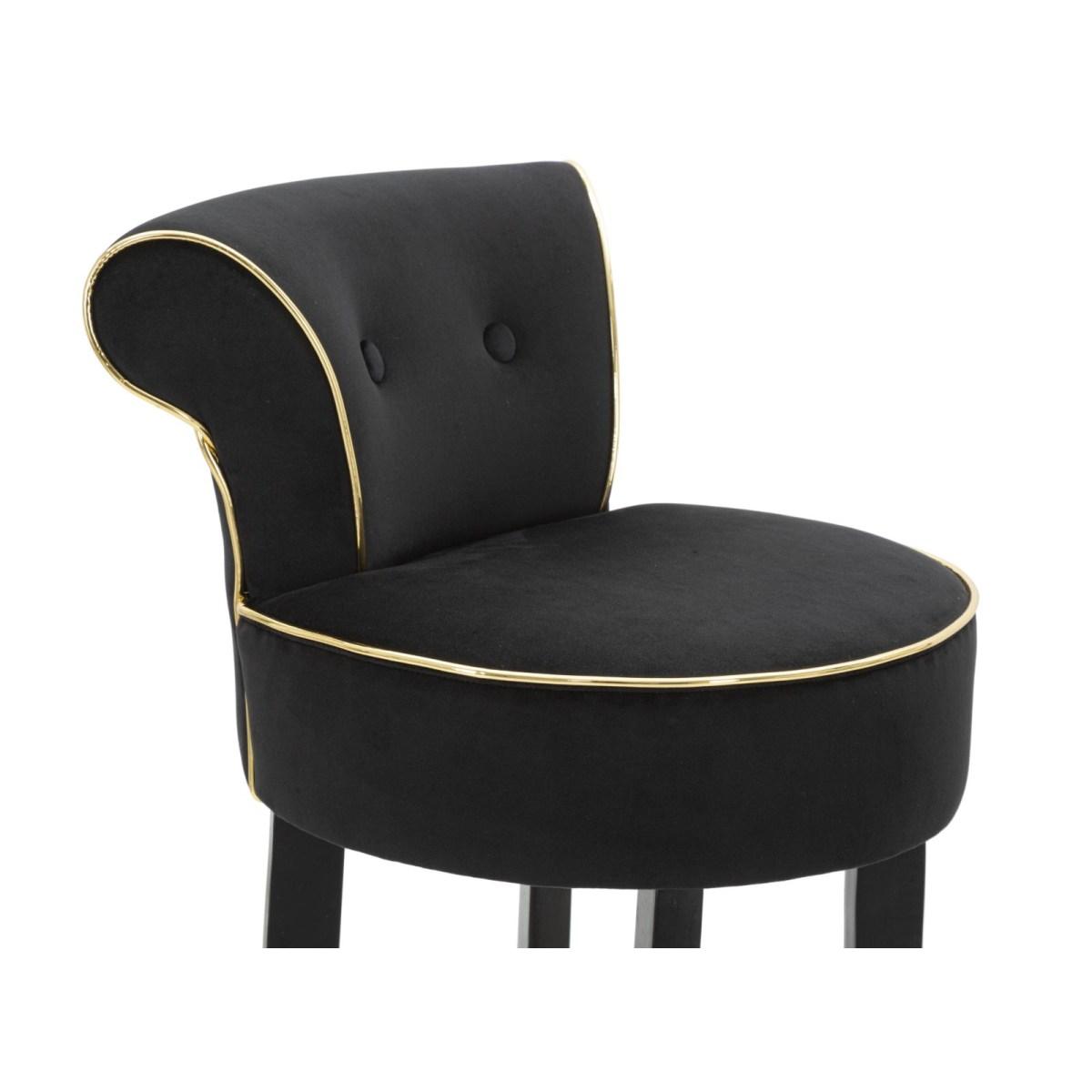 Sgabello bar luxy nero altezza seduta 46 x 48 x 96 cm