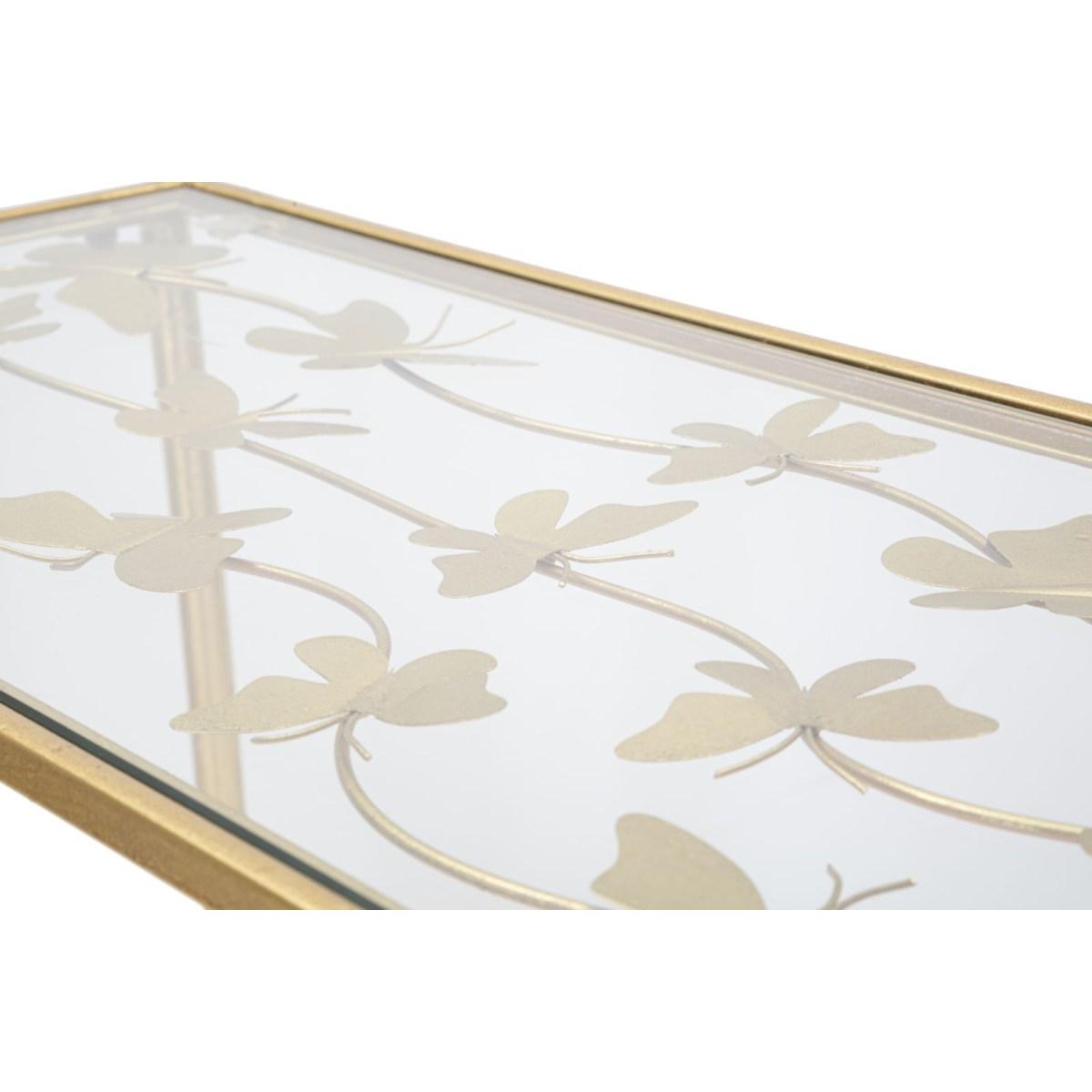 Consolle butterflies glass 100 x 35 x 80 cm