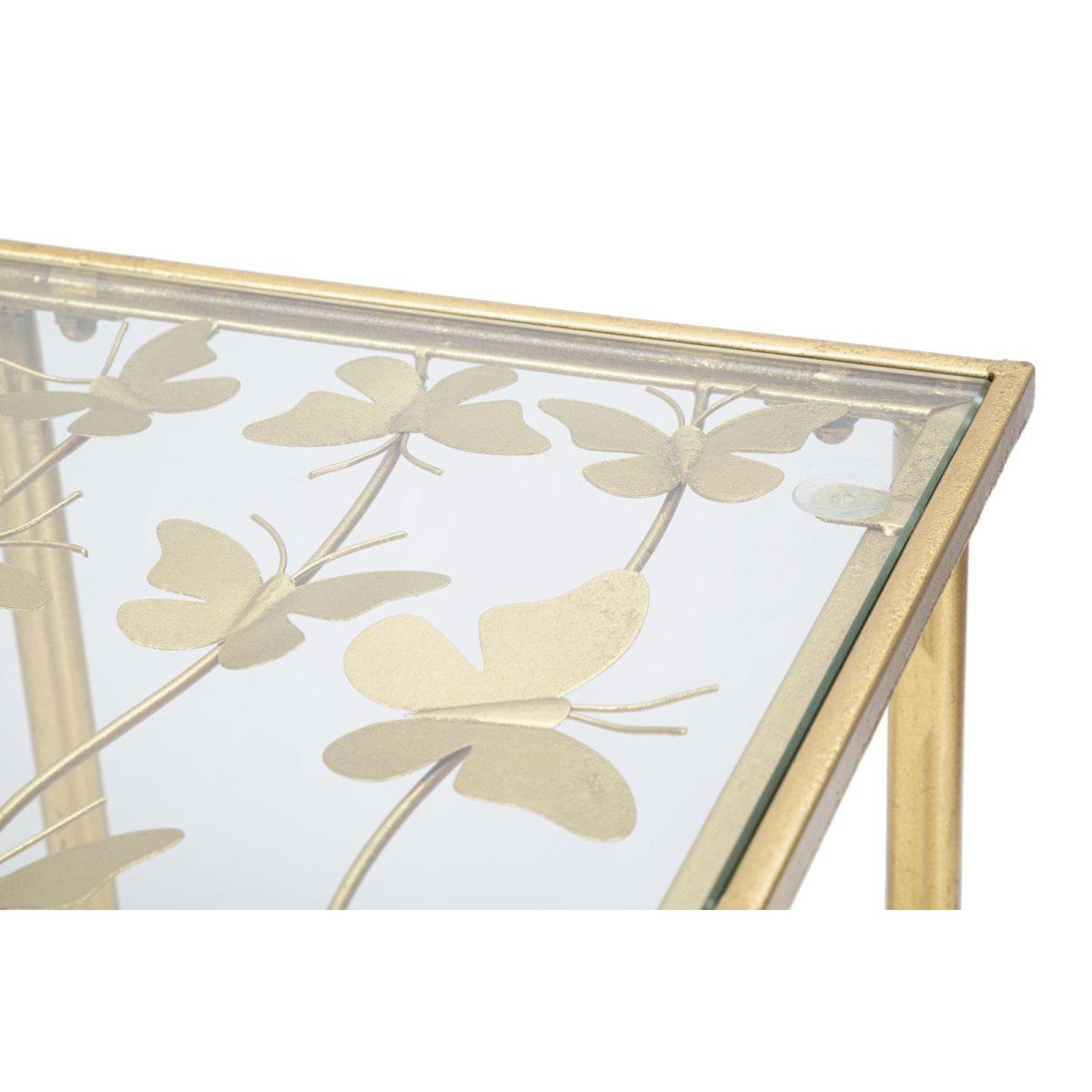 Consolle butterflies glass 100 x 35 x 80 cm