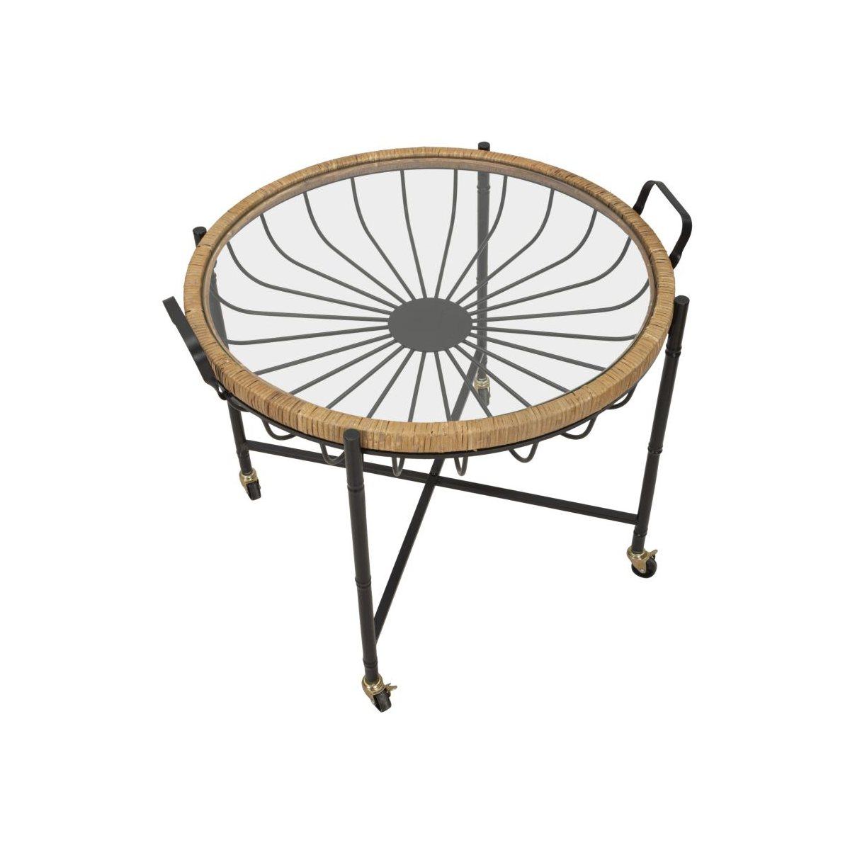 Tavolinetto cebu vetro ruote 70,5 x 65 x 57 cm