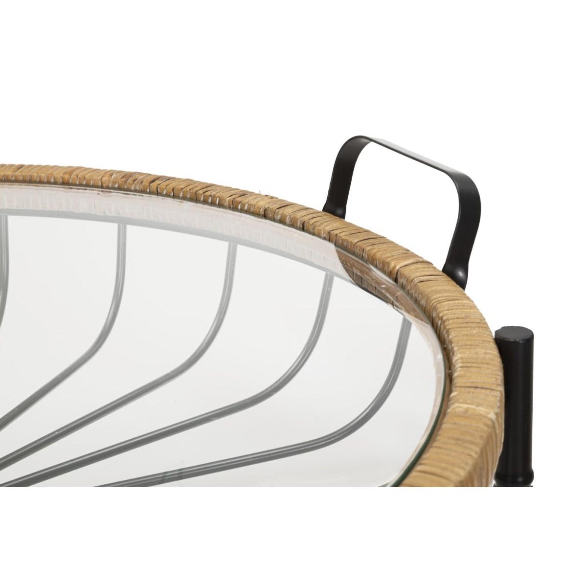 Tavolinetto cebu vetro ruote 70,5 x 65 x 57 cm