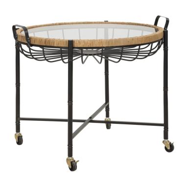Tavolinetto cebu vetro ruote 70,5 x 65 x 57 cm
