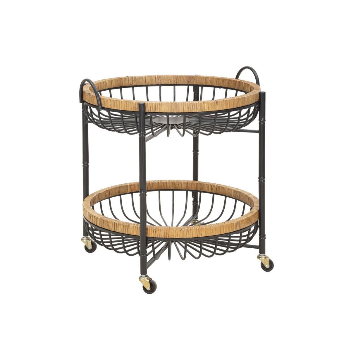 Carrello doppio cestino cebu ruote 57 x 55,5 x 62,5 cm