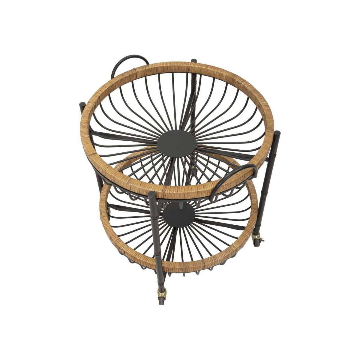 Carrello doppio cestino cebu ruote 57 x 55,5 x 62,5 cm
