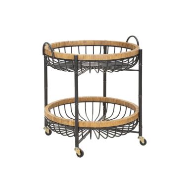 Carrello doppio cestino cebu ruote 57 x 55,5 x 62,5 cm
