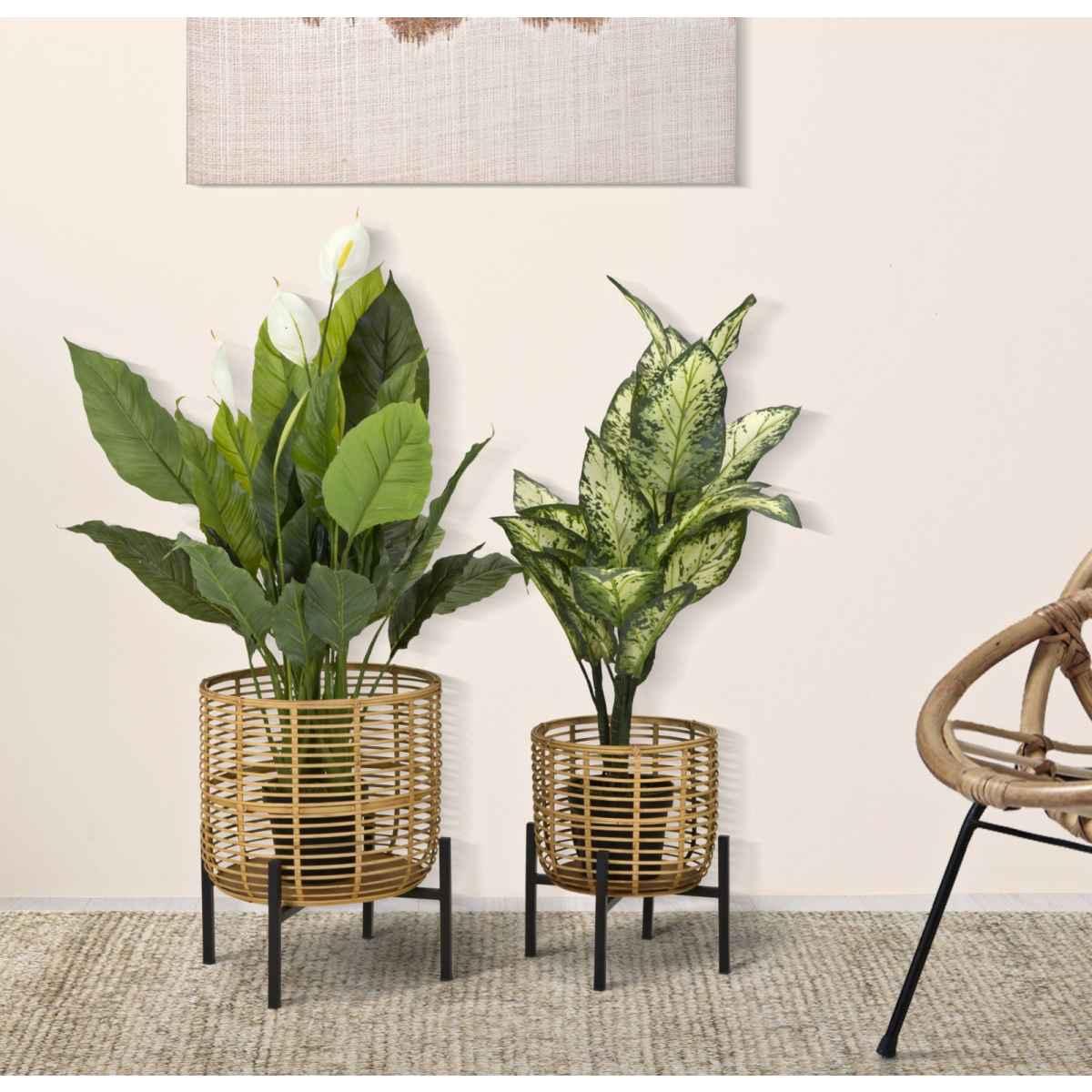 Porta vasi rattan coppia