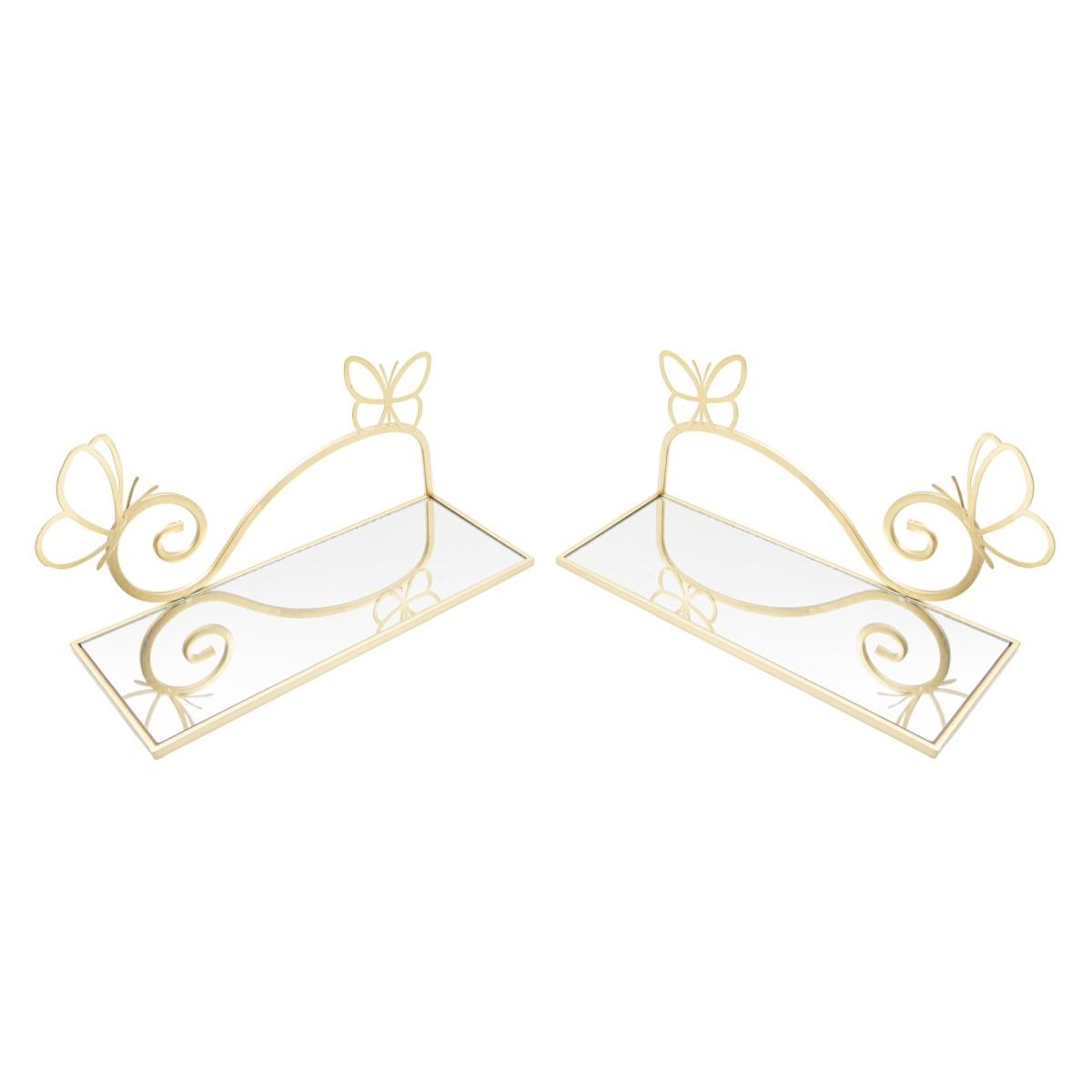 Comodino mensola butterfly coppia 41,5 x 18 x 21 cm