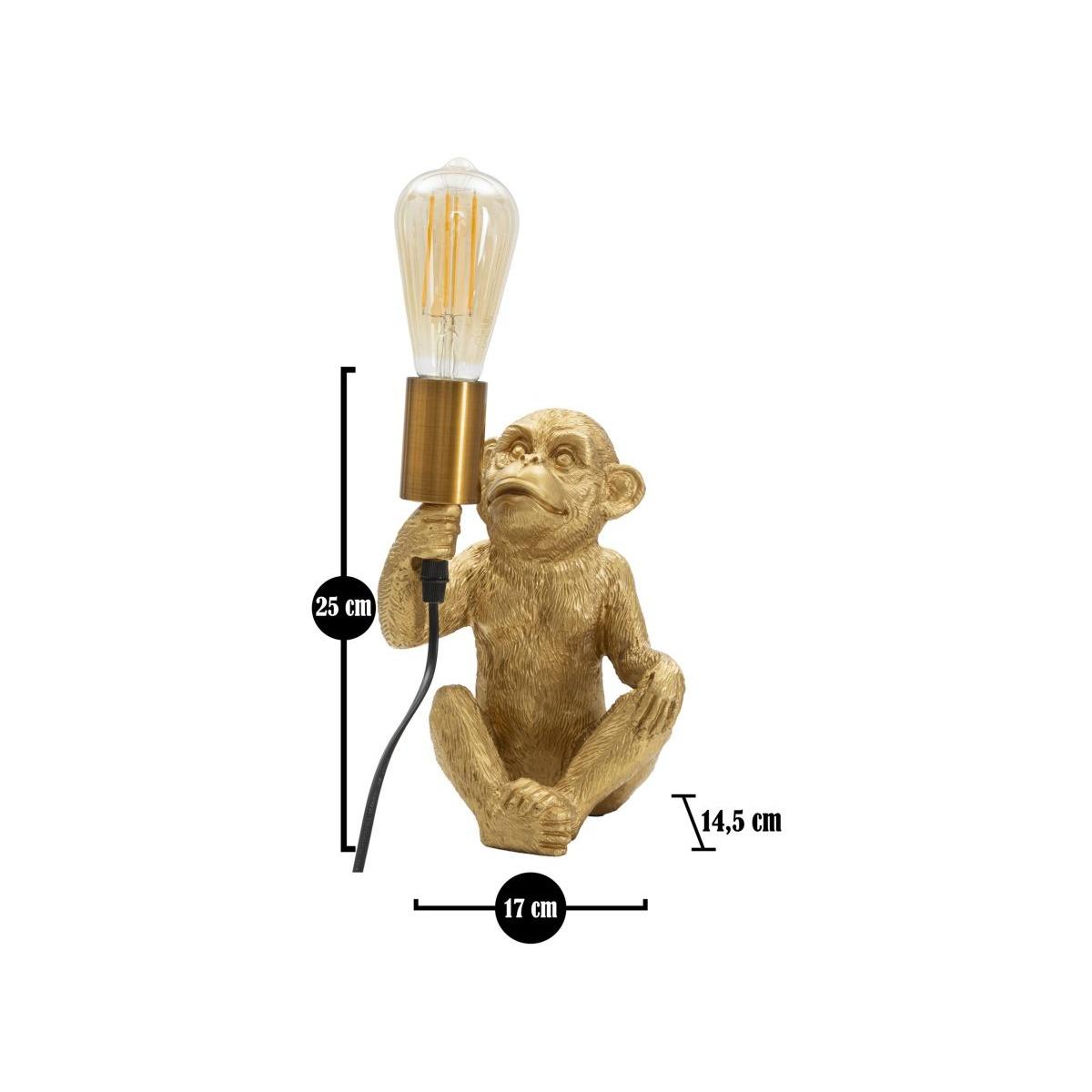 Lampada da tavolo monkey oro 17 x 14,5 x 25 cm