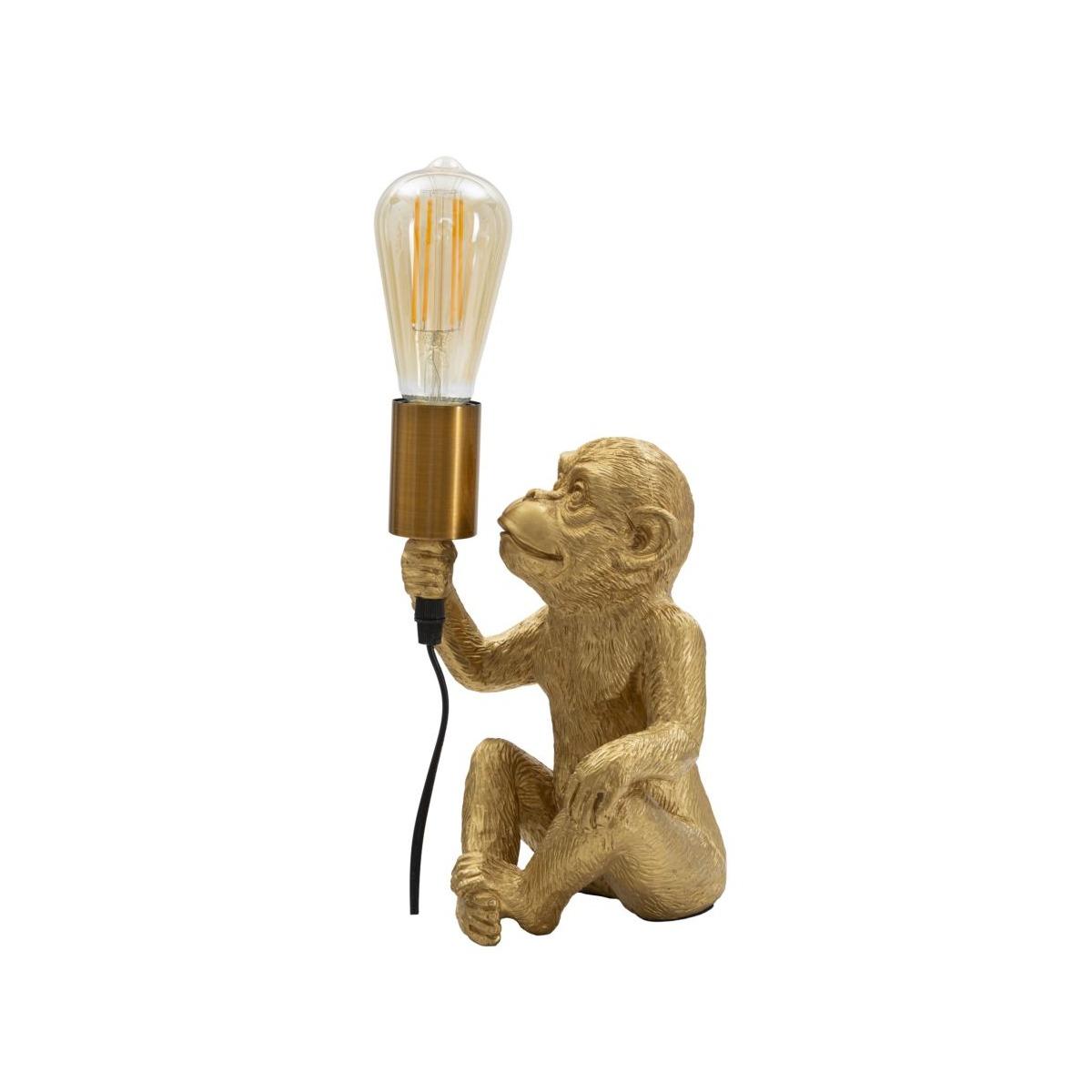 Lampada da tavolo monkey oro 17 x 14,5 x 25 cm