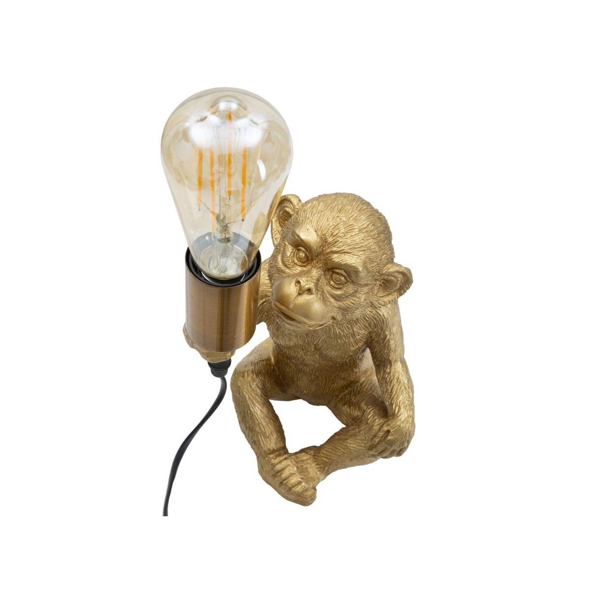 Lampada da tavolo monkey oro 17 x 14,5 x 25 cm