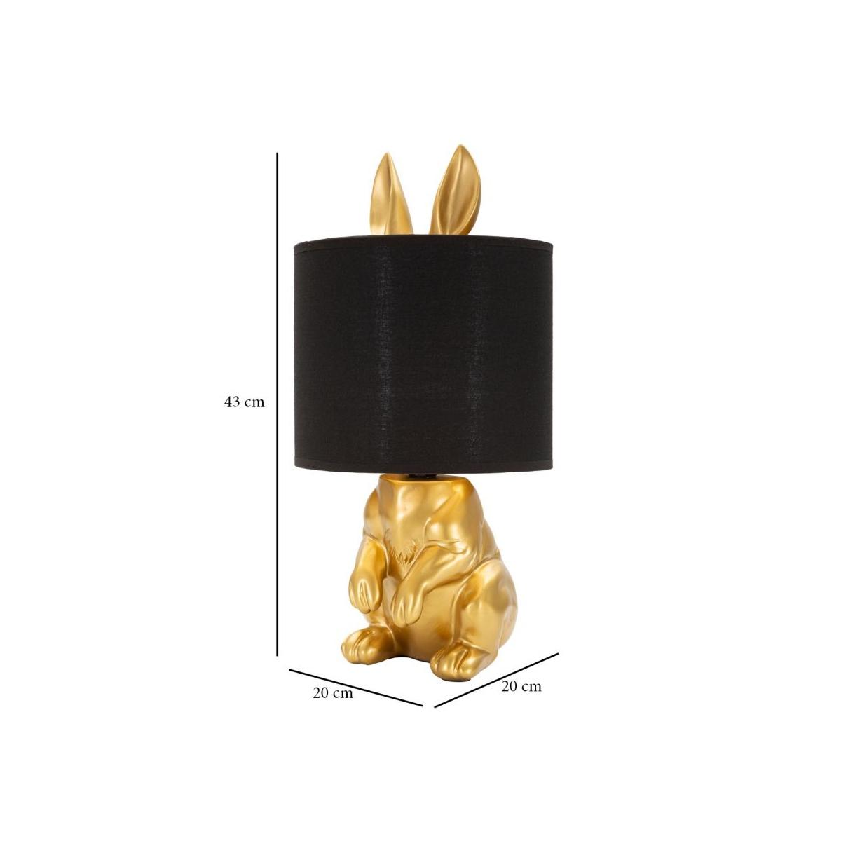 Lampada da tavolo coniglio oro nero paralume
