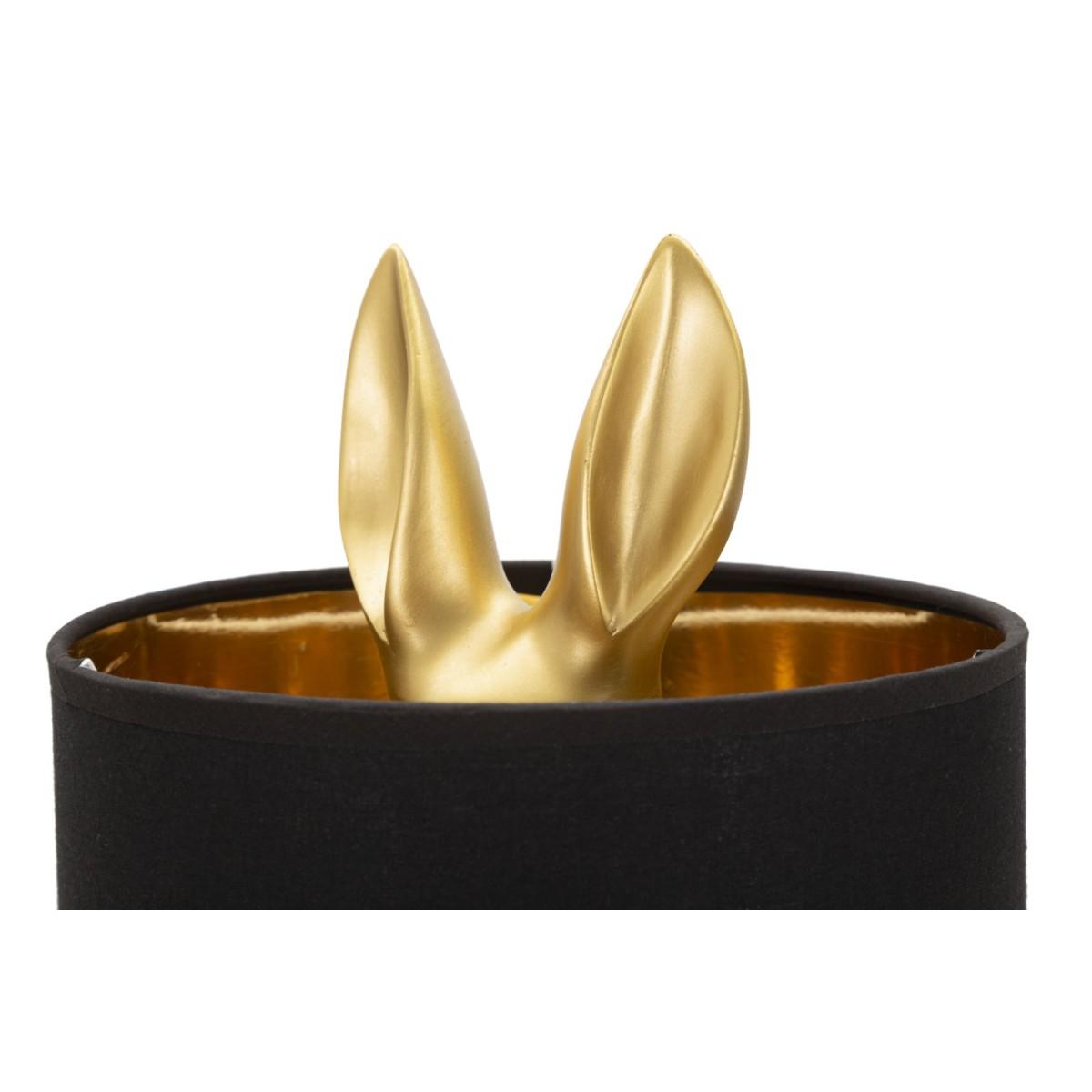 Lampada da tavolo coniglio oro nero paralume