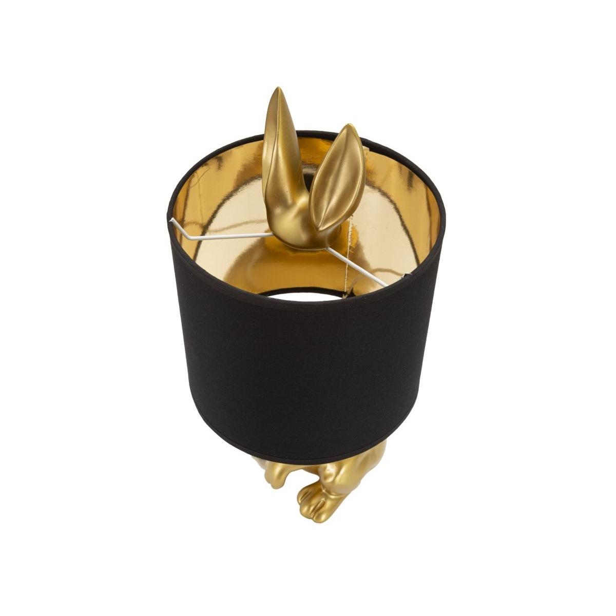 Lampada da tavolo coniglio oro nero paralume