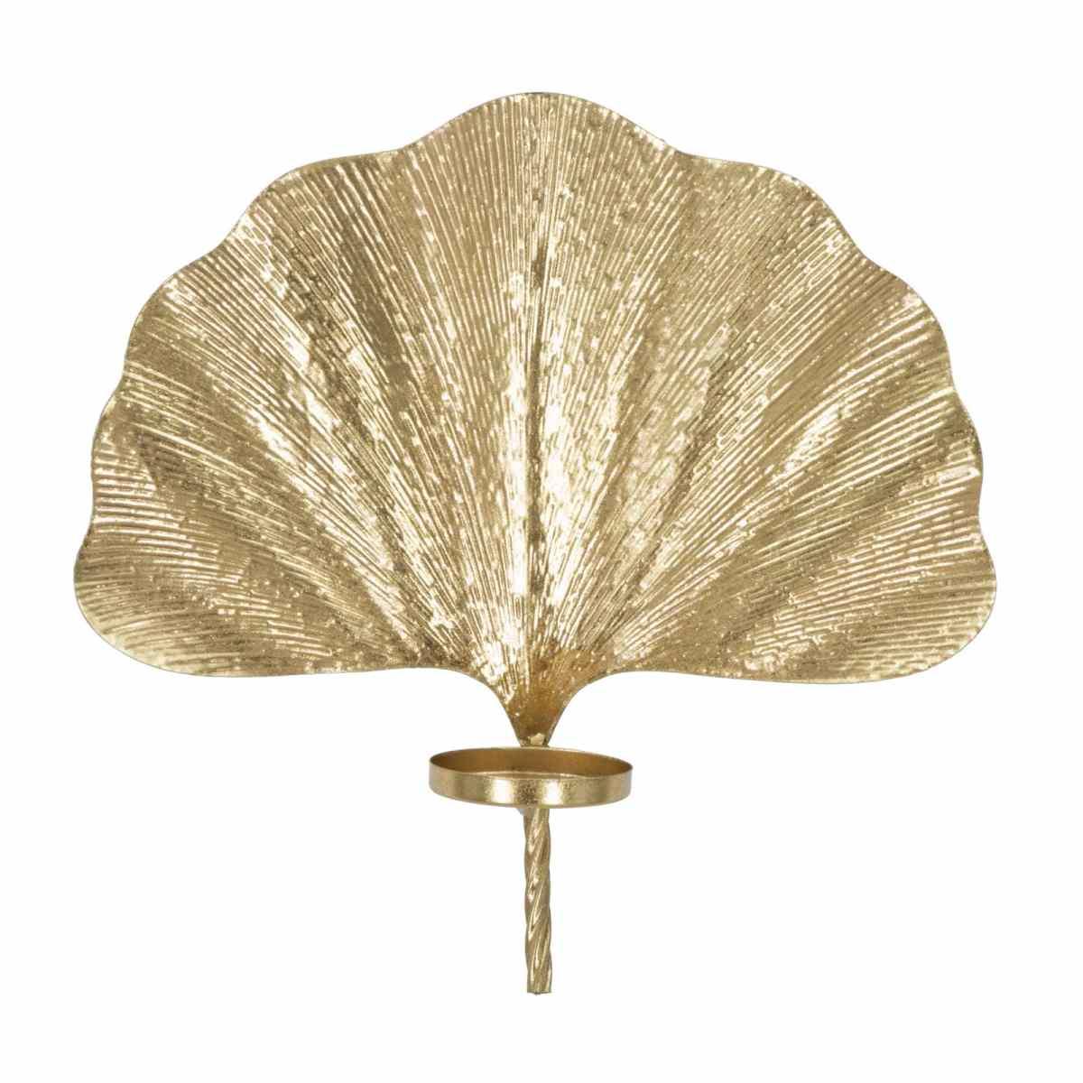 Portacandela da muro glam leaf 41 x 11,5 x 40 cm