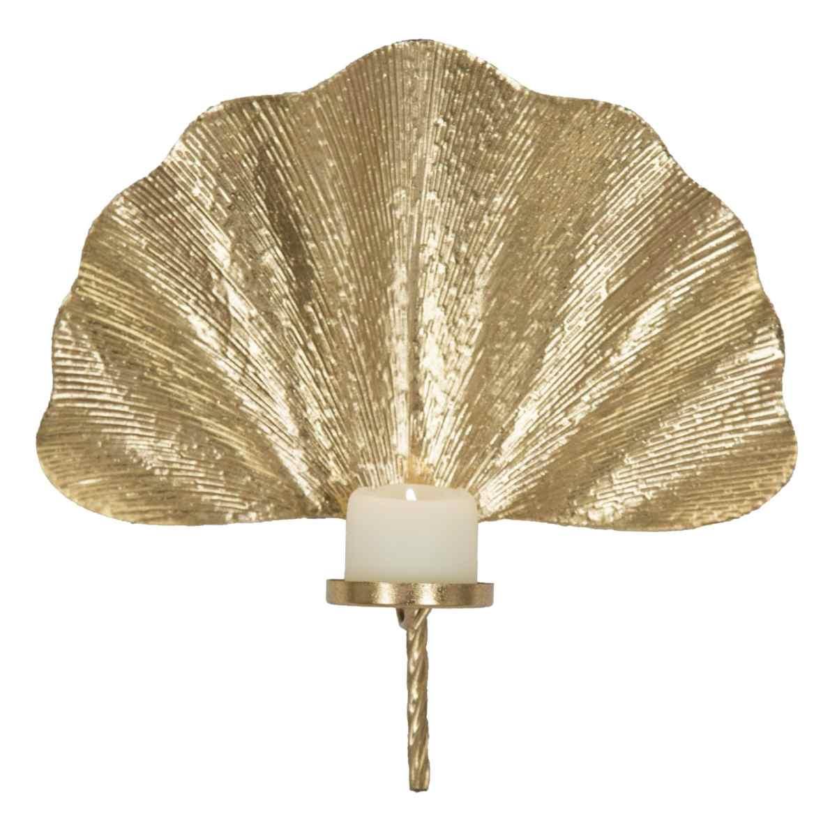 Portacandela da muro glam leaf 41 x 11,5 x 40 cm