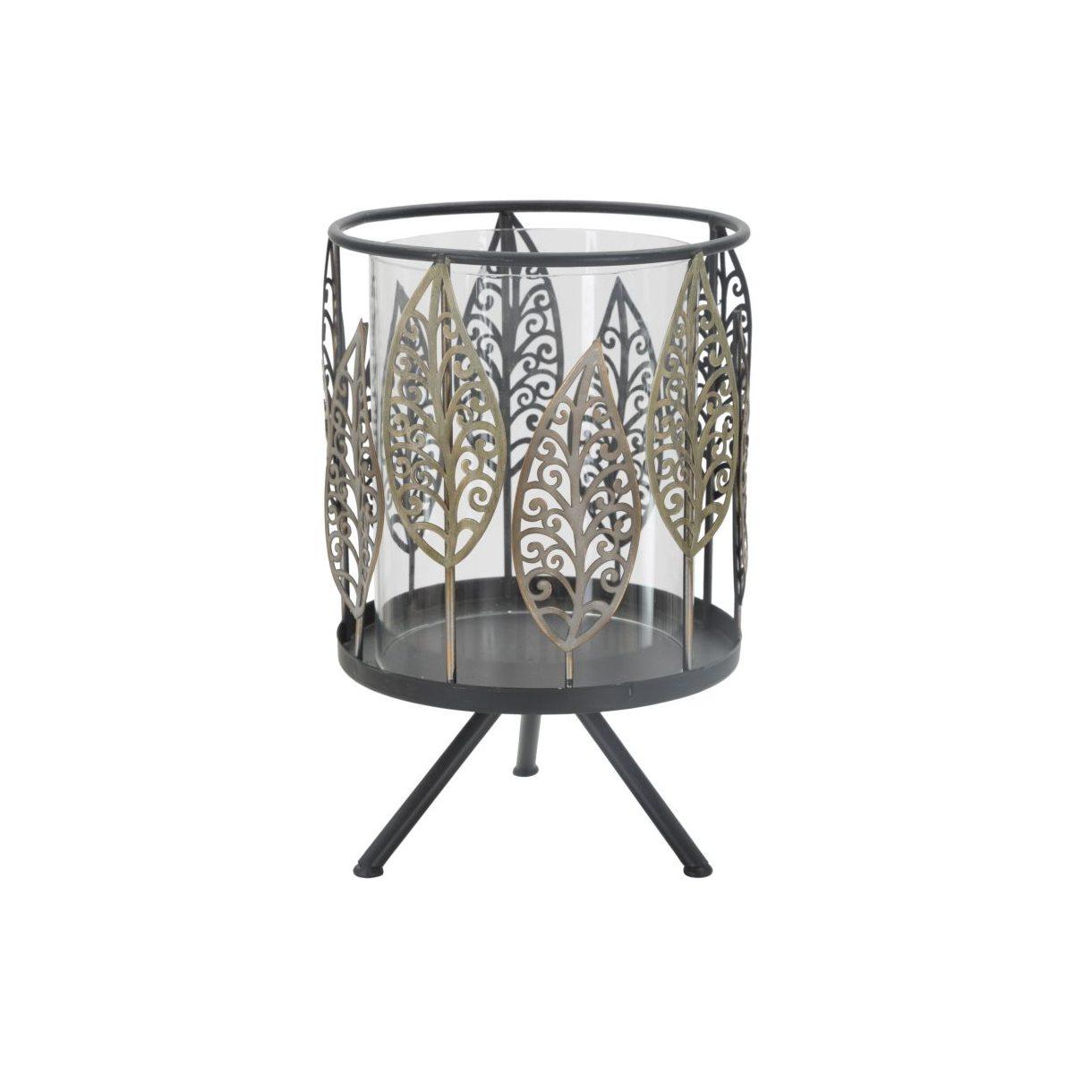 Portacandela foglie iron