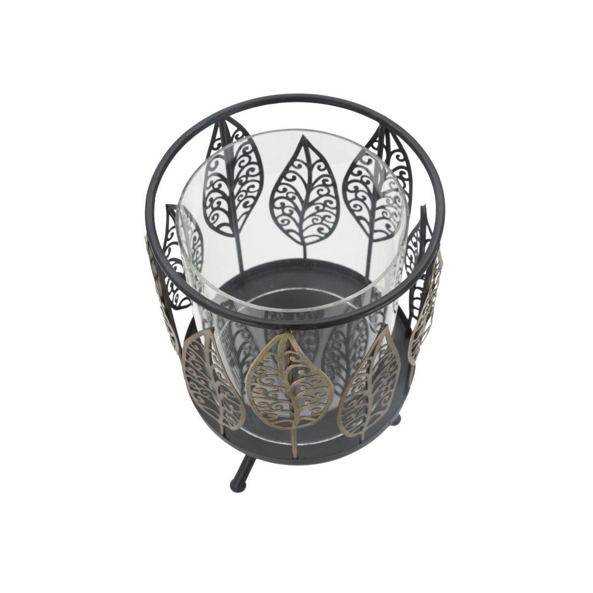 Portacandela foglie iron