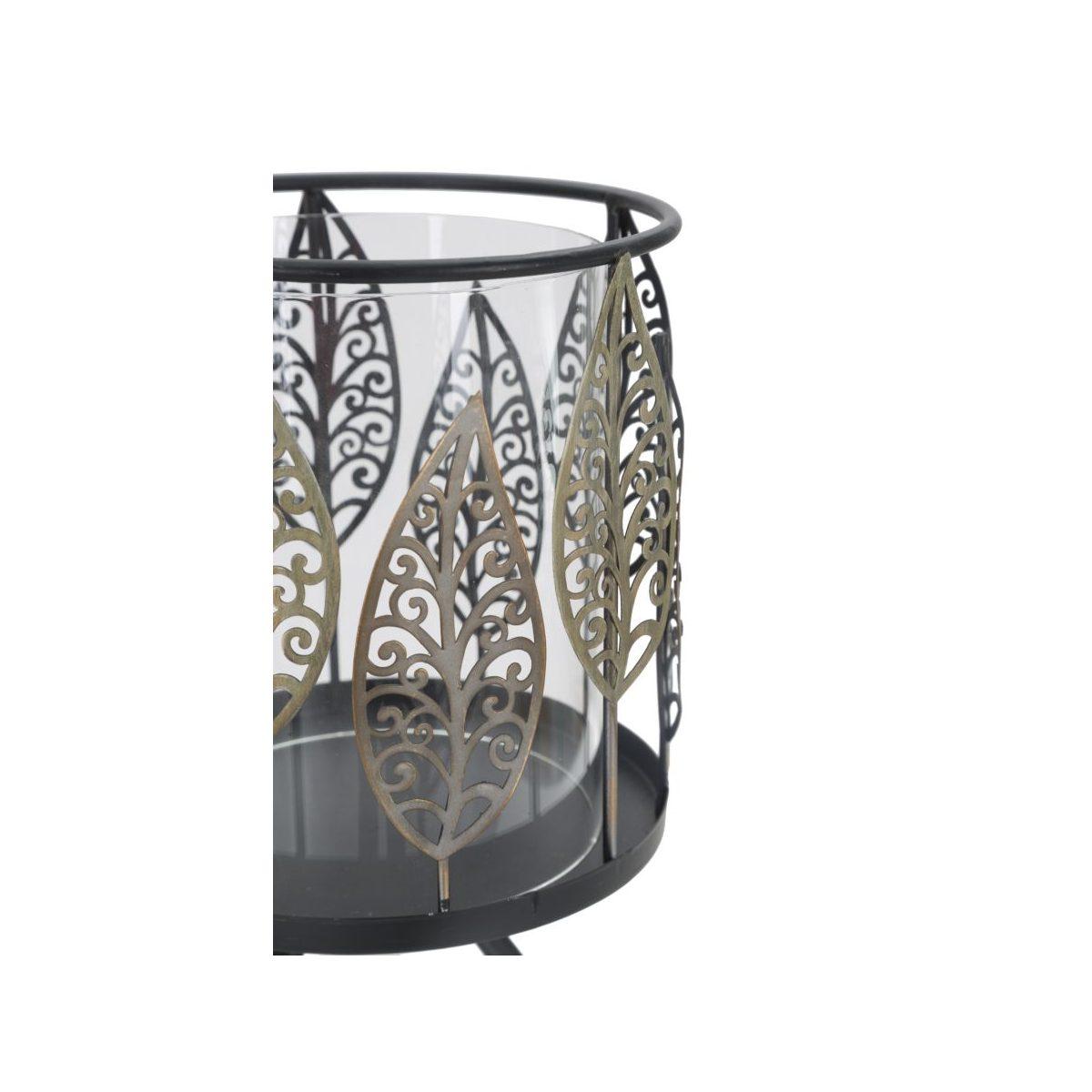 Portacandela foglie iron