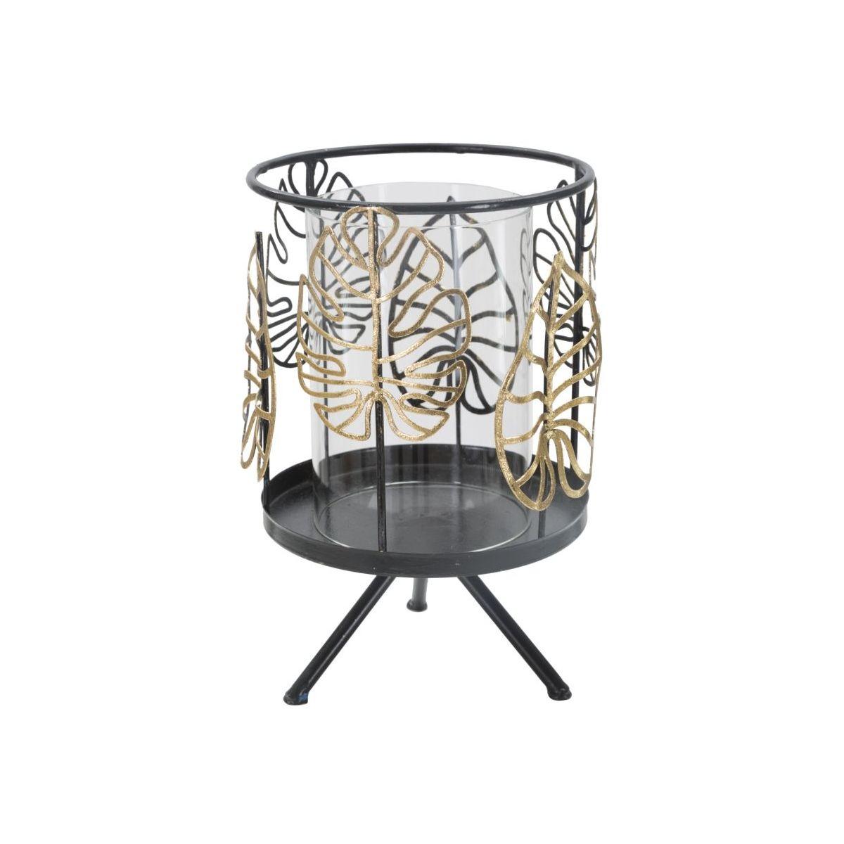 Portacandela foglie gold