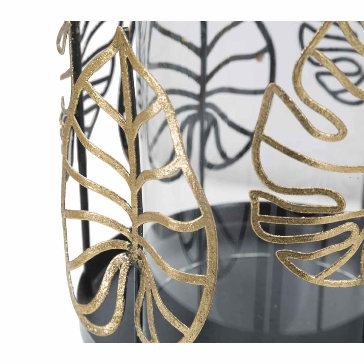 Portacandela foglie gold