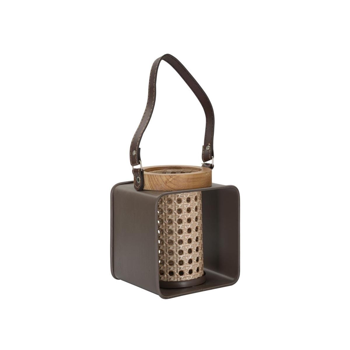 Lanterna iron rattan 16 x 13 x 20 cm