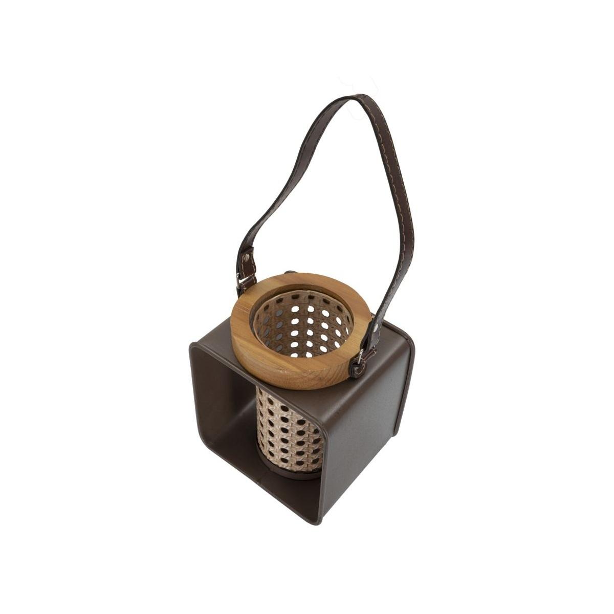 Lanterna iron rattan 16 x 13 x 20 cm