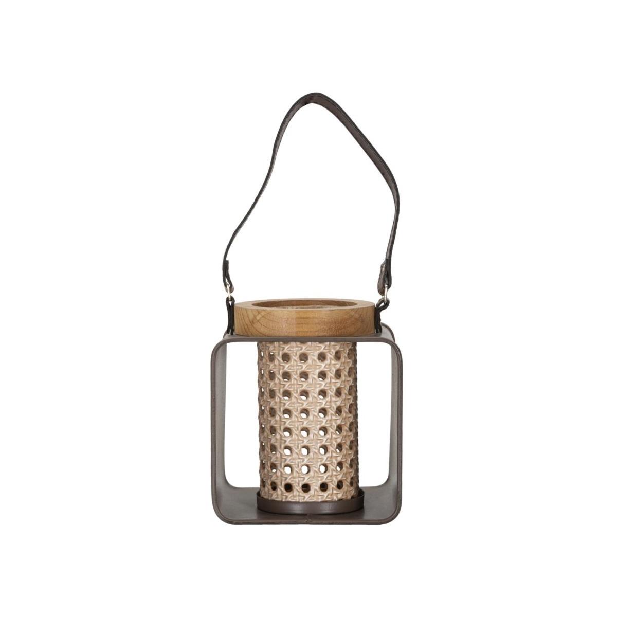 Lanterna iron rattan 16 x 13 x 20 cm