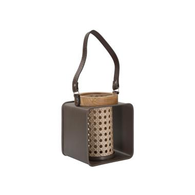Lanterna iron rattan 16 x 13 x 20 cm